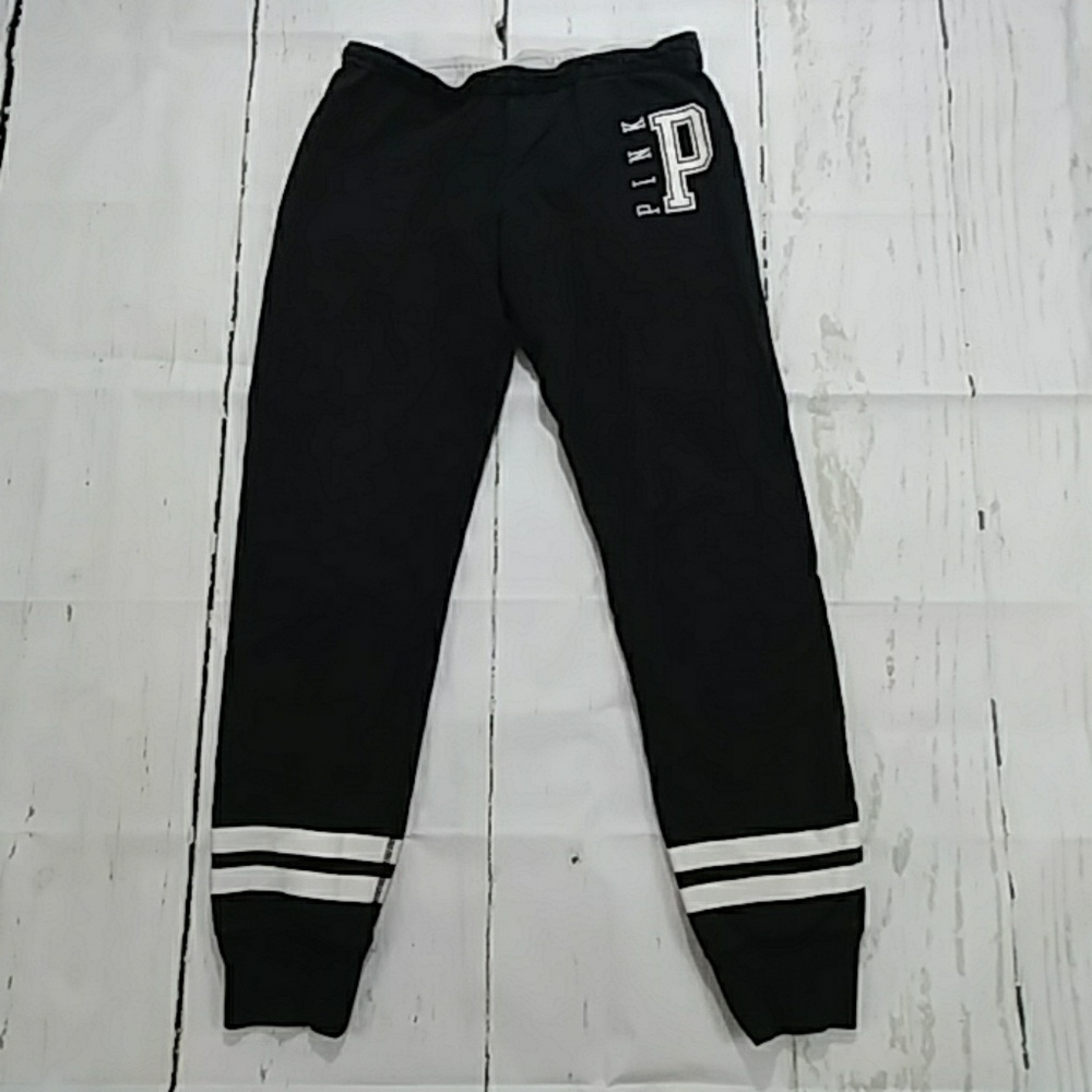Pink Victoria's Secret workout legging with stripe